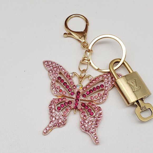 Authentic Louis Vuitton Lock & Key with Unbranded Butterfly Charm 090925 - Picture 3 of 7